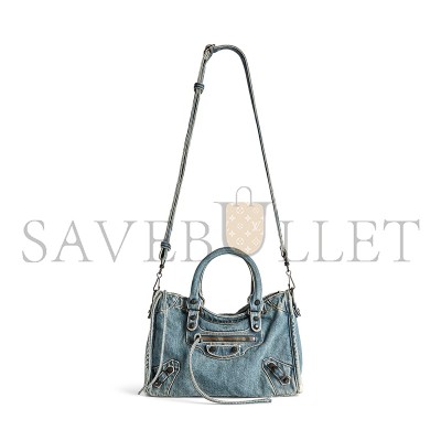 BALENCIAGA WOMEN'S LE CITY BAG SMALL IN BLUE 8114422AB1S4727 (30*19*9.6cm)